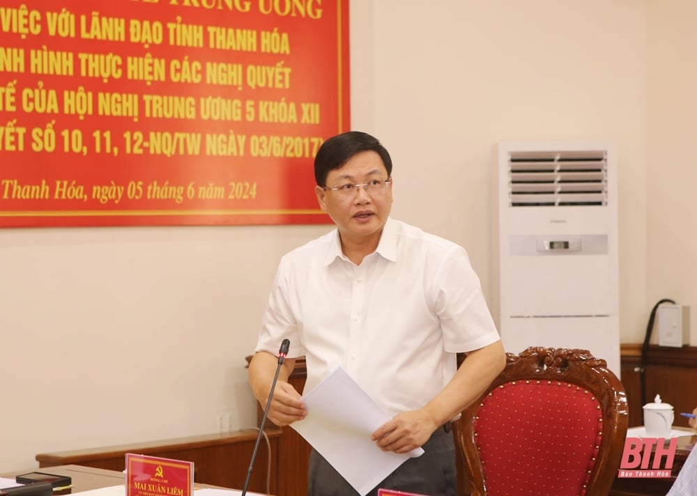 Ban Kinh tế Trung ương làm việc với Thường trực Tỉnh ủy Thanh Hóa