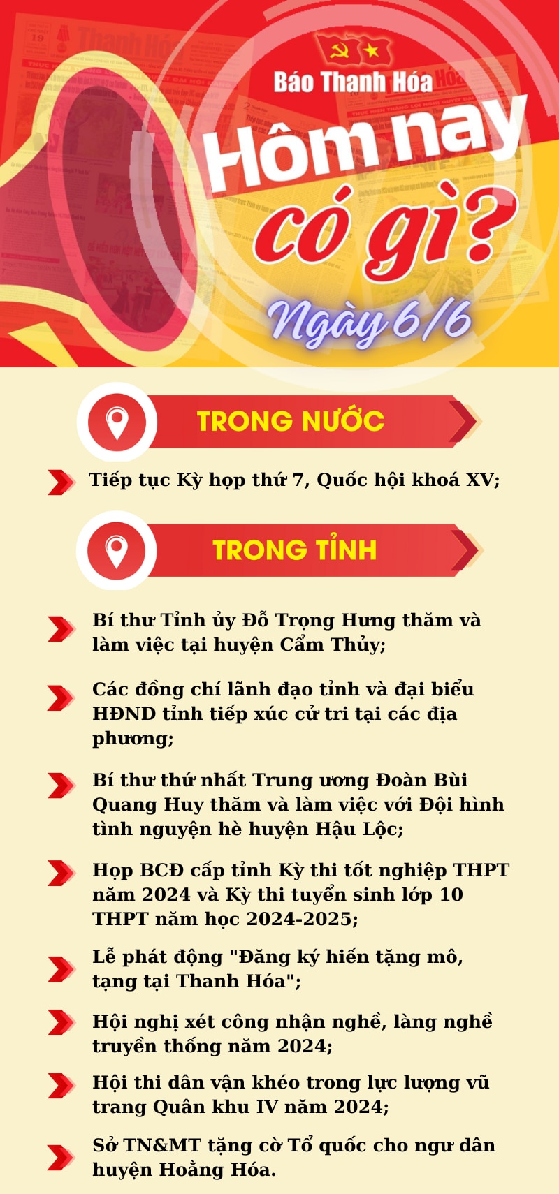 Hôm nay có gì? - Sự kiện nổi bật ngày 6/6/2024