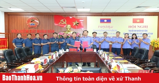 Exchange of operational experiences between Thanh Hoa Provincial People's Procuracy and Hua Phan Provincial People's Procuracy