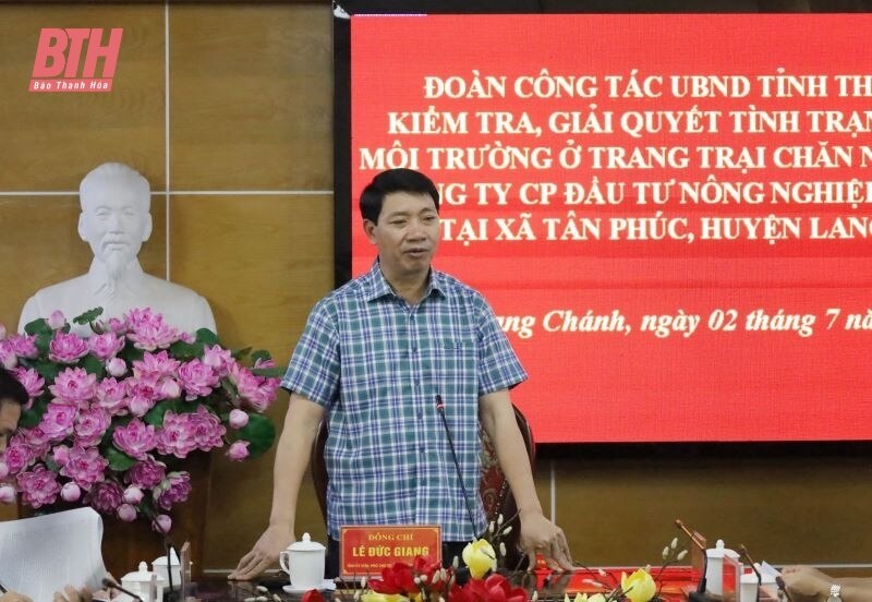 Giải quyết dứt điểm tình trạng ô nhiễm môi trường tại trang trại chăn nuôi lợn ở Lang Chánh