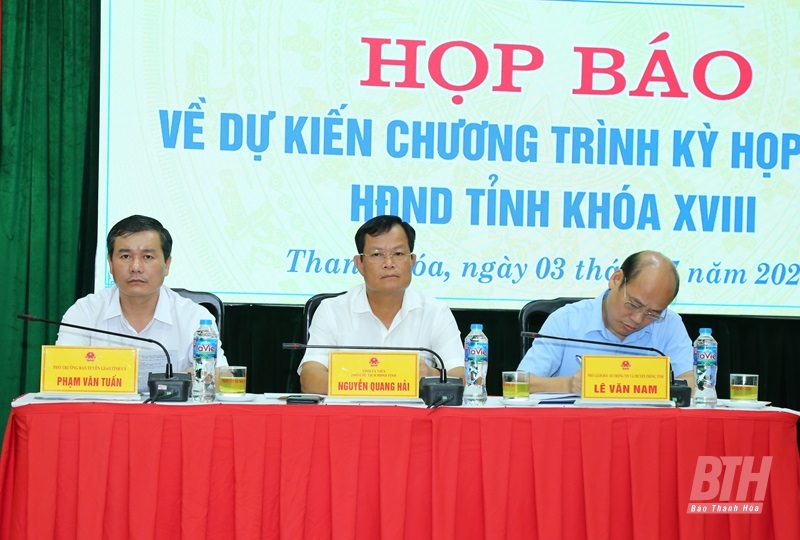 Họp báo về dự kiến chương trình Kỳ họp thứ 20, HĐND tỉnh khóa XVIII