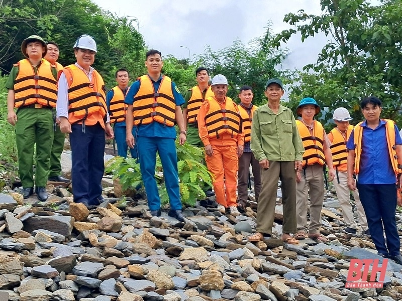 Kiểm tra thực địa dòng chảy thoát lũ hạ lưu đập thủy điện Trung Sơn năm 2024