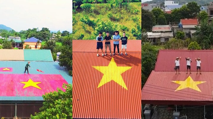 Die Vietnamesen versammelten sich, um „jedes Dach in eine Flagge zu verwandeln“.