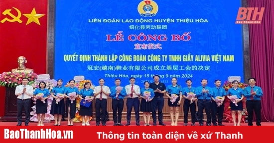 Công bố quyết định thành lập công đoàn Công ty TNHH Giầy Alivia Việt Nam