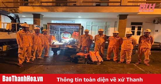 Công ty Điện lực Thanh Hóa ứng trực 24/24 giờ, sẵn sàng xử lý các sự cố về điện do bão số 3