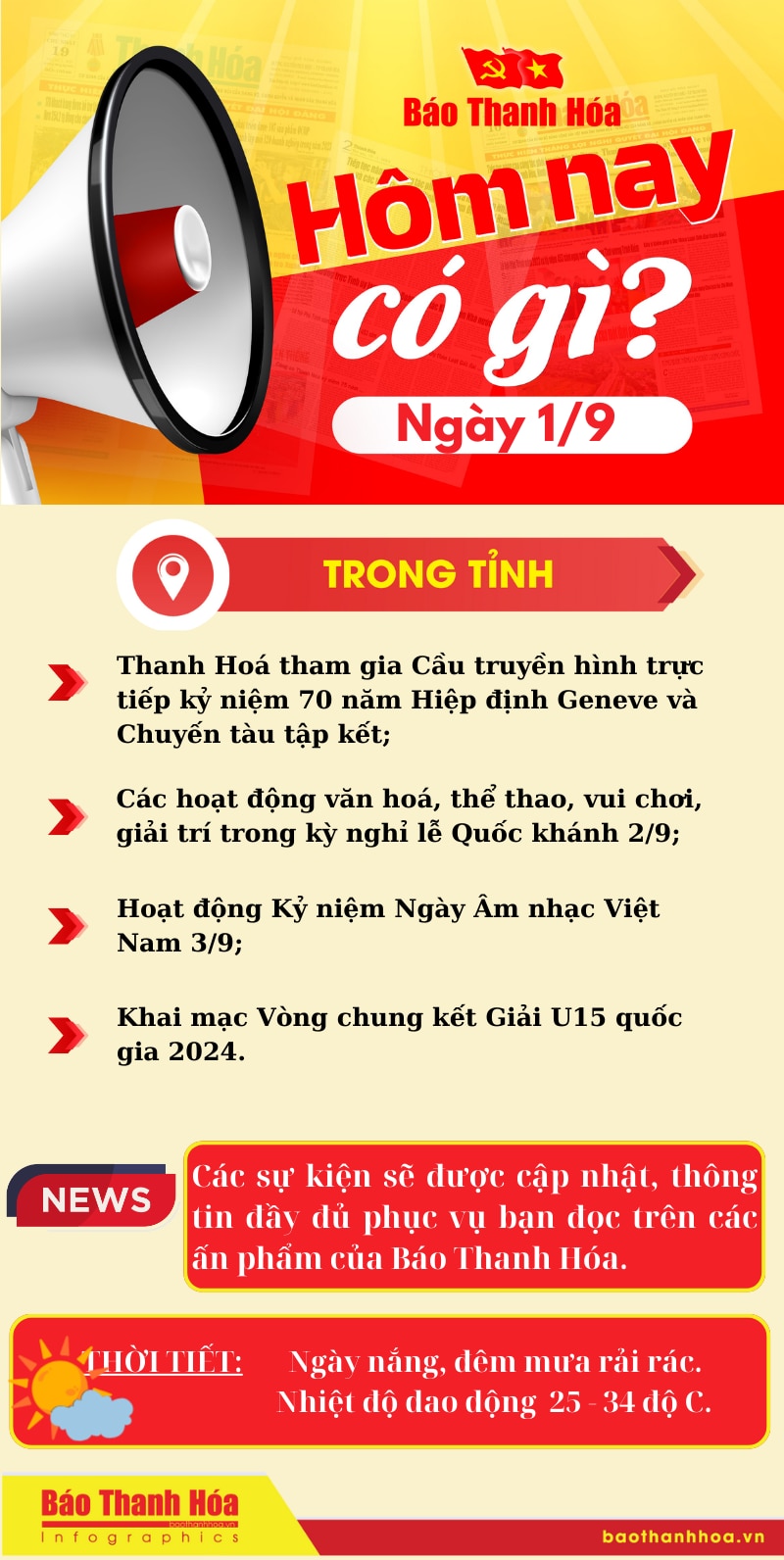 Hôm nay có gì? - Sự kiện nổi bật ngày 1/9/2024