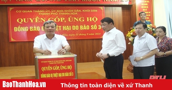 TP Thanh Hóa và các huyện Quảng Xương, Cẩm Thủy phát động ủng hộ đồng bào bị thiệt hại do bão số 3