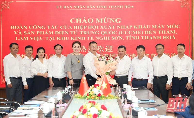 Phó Chủ tịch Thường trực UBND tỉnh làm việc với Hiệp hội Xuất nhập khẩu máy móc và sản phẩm điện tử Trung Quốc