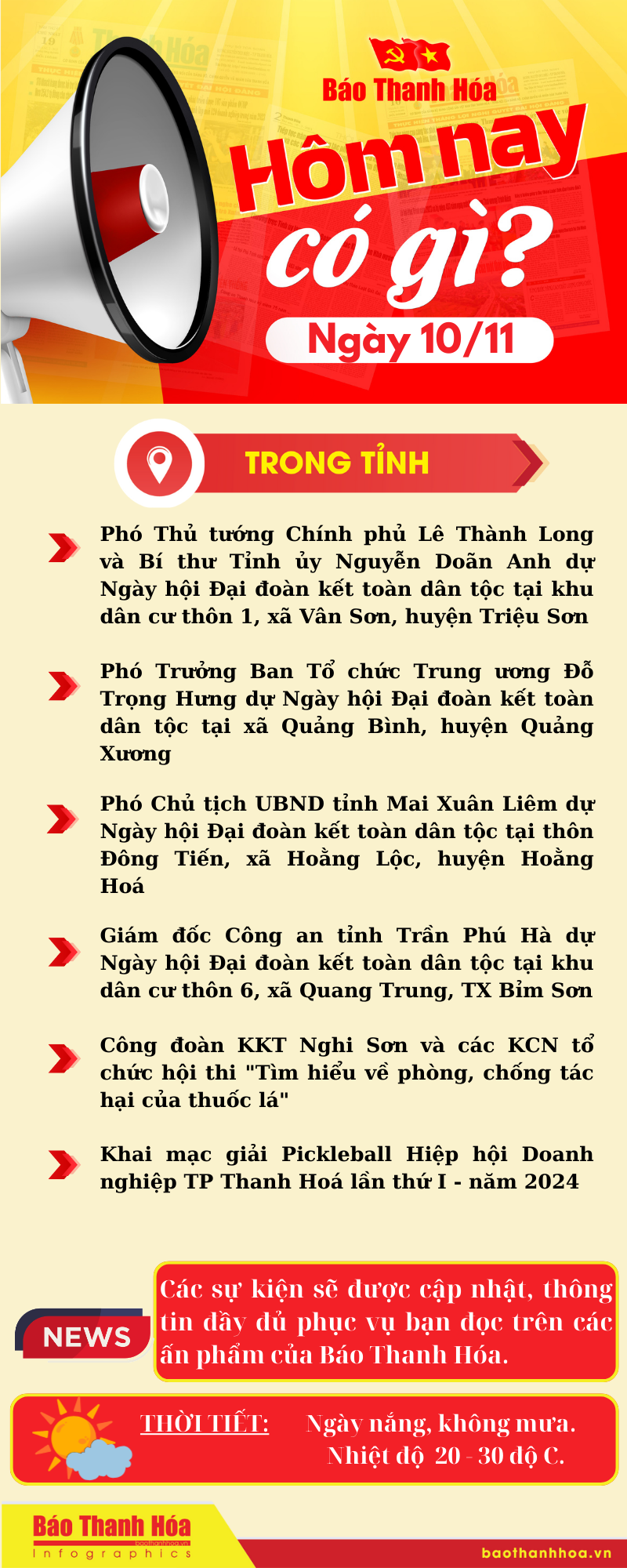 Hôm nay có gì? - Sự kiện nổi bật ngày 10/11/2024