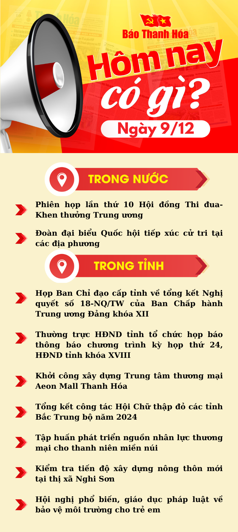 Hôm nay có gì? - Sự kiện nổi bật ngày 9/12/2024