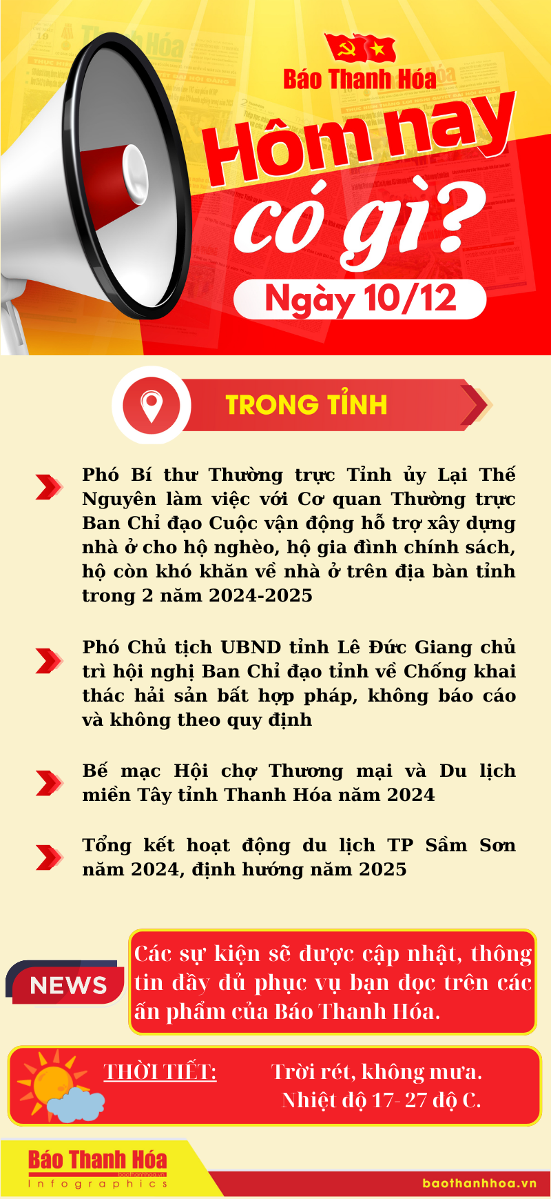 Hôm nay có gì? - Sự kiện nổi bật ngày 10/12/2024