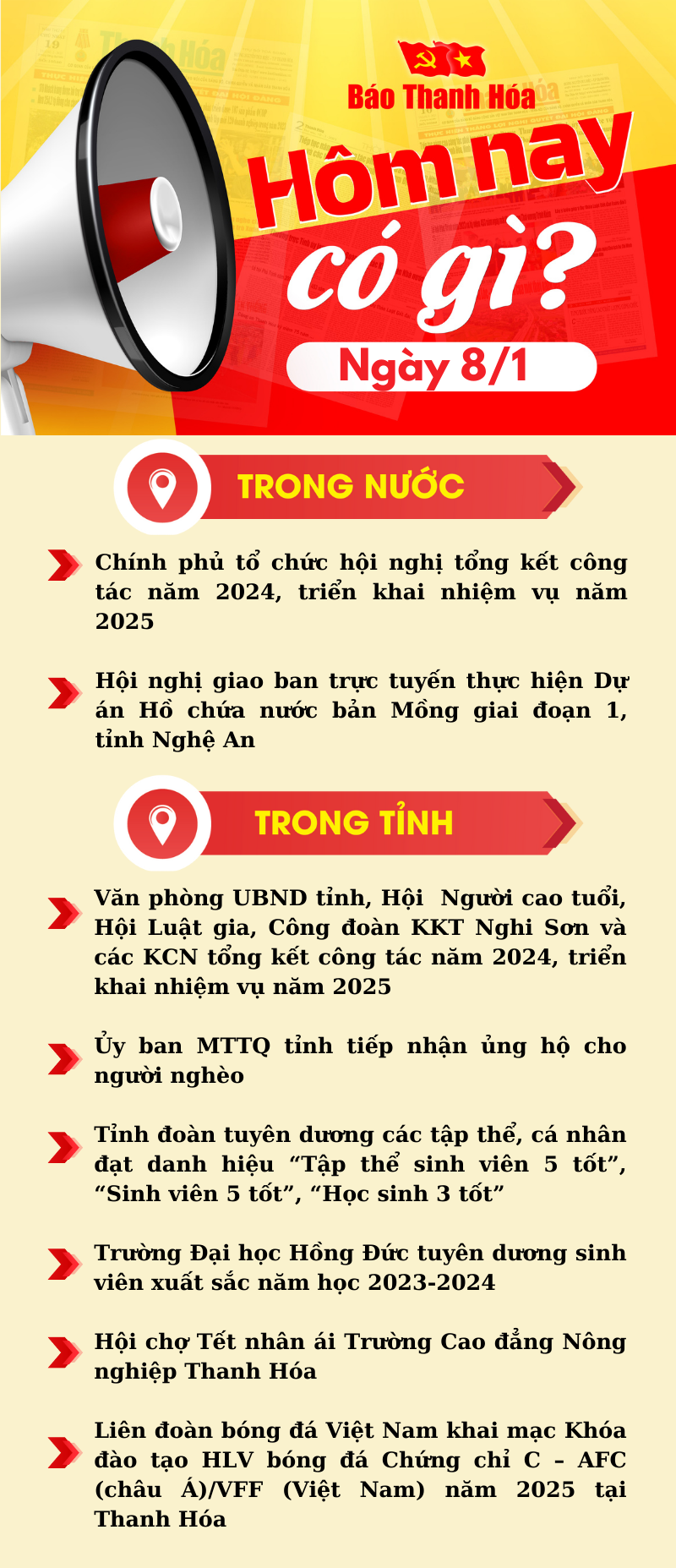 Hôm nay có gì? - Sự kiện nổi bật ngày 8/1/2025