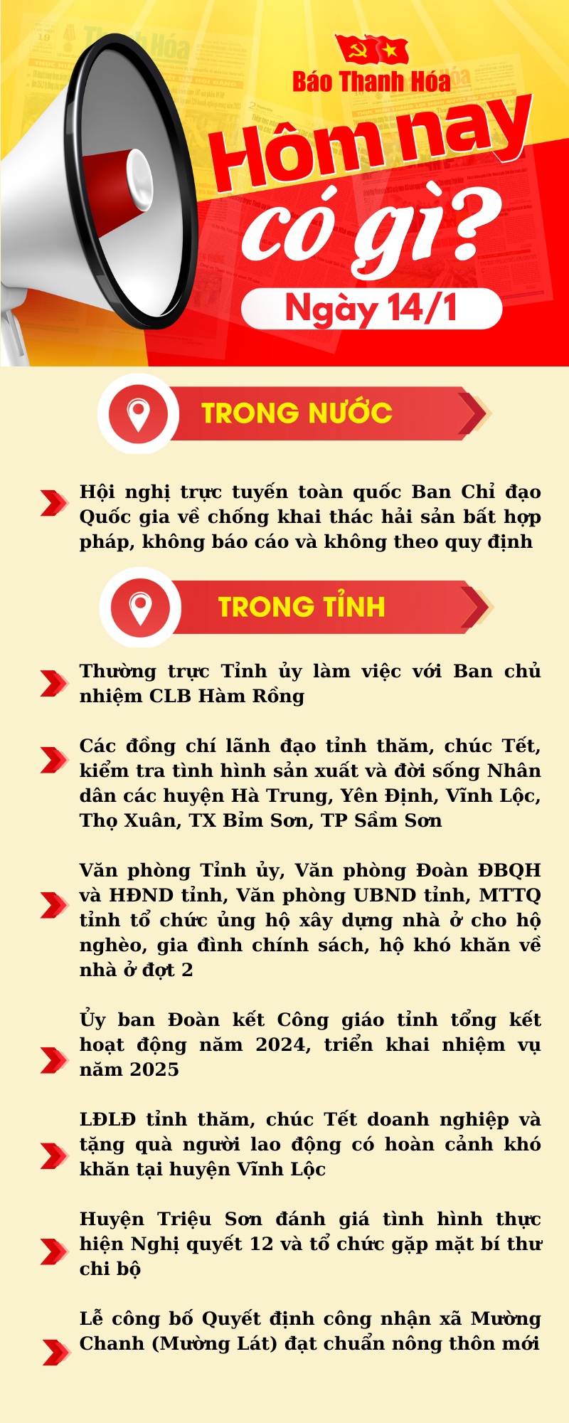 Hôm nay có gì? - Sự kiện nổi bật ngày 14/1/2025