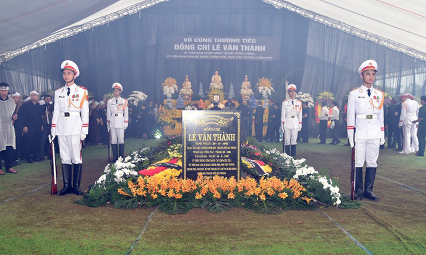 Đồng chí Lê Văn Thành an nghỉ tại Nghĩa trang quê nhà, xã Tân Liên, huyện Vĩnh Bảo, thành phố Hải Phòng. Ảnh VGP/Đức Tuân