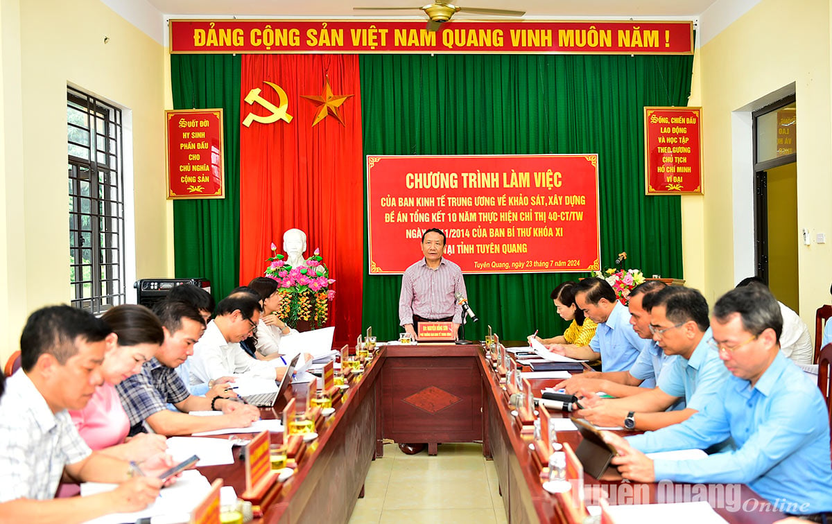 Đoàn công tác Ban Kinh tế Trung ương làm việc tại tỉnh Tuyên Quang