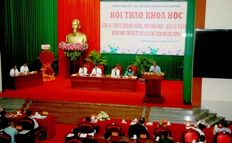  Quang cảnh Hội thảo khoa học: “Giáo sư, Viện sĩ Trần Đại Nghĩa, Nhà khoa học - quân sự tài năng, Người học trò xuất sắc của Chủ tịch Hồ Chí Minh”.