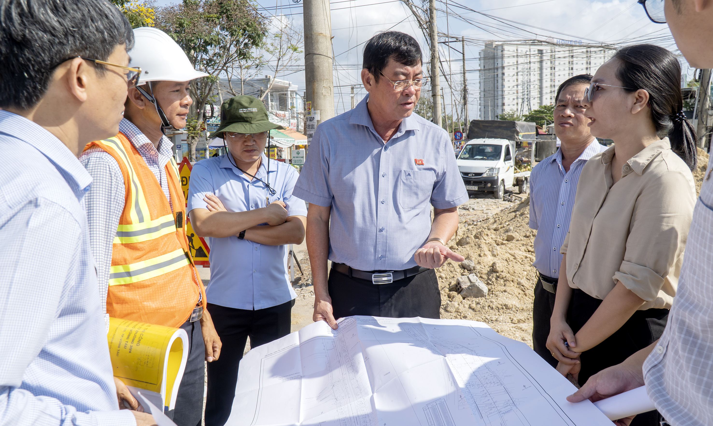 Lãnh đạo TP. Vũng Tàu khảo sát tại Dự án đường Bình Giã, phường 10.