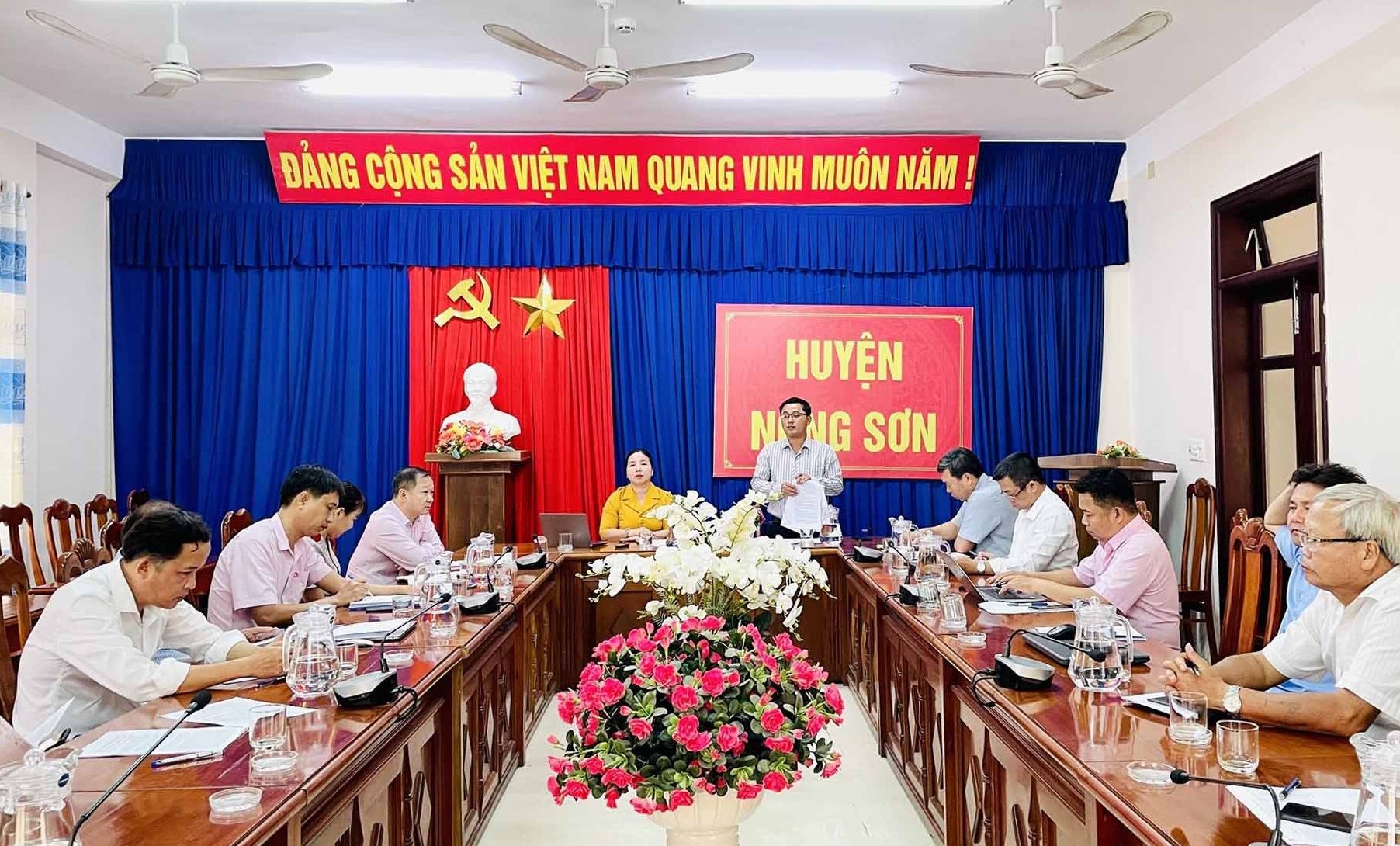 Ông Nguyễn Xuân Vũ – Phó Giám đốc Sở NN&PTNT, thành viên Ban đại diện HĐQT NHCSXH tỉnh phát biểu tại buổi kiểm tra, giám sát. Ảnh: TÂM LÊ