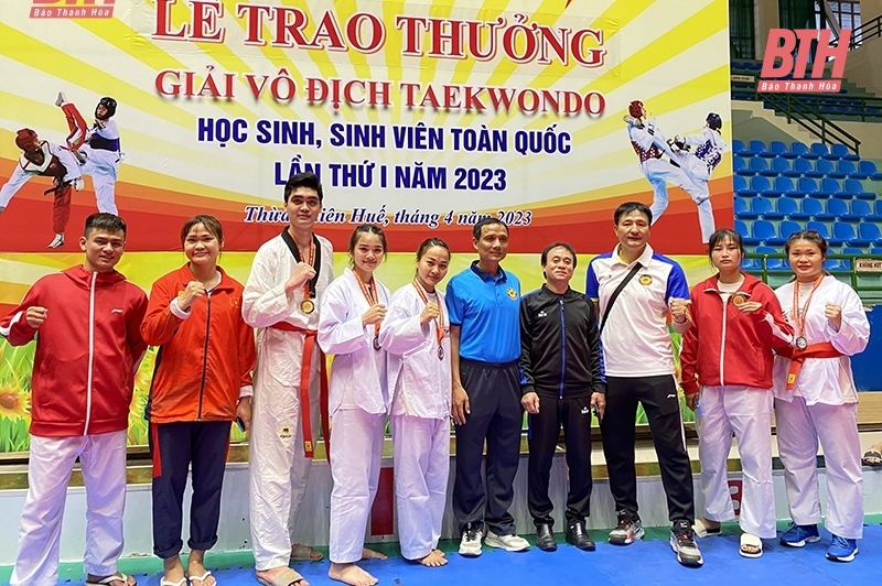 Trường ĐH Hồng Đức giành 5 huy chương tại Giải vô địch Taekwondo học sinh, sinh viên toàn quốc năm 2023