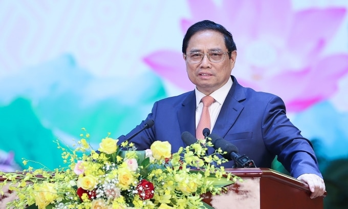 Thủ tướng Phạm Minh Chính phát biểu tại buổi trao giải. Ảnh: VGP