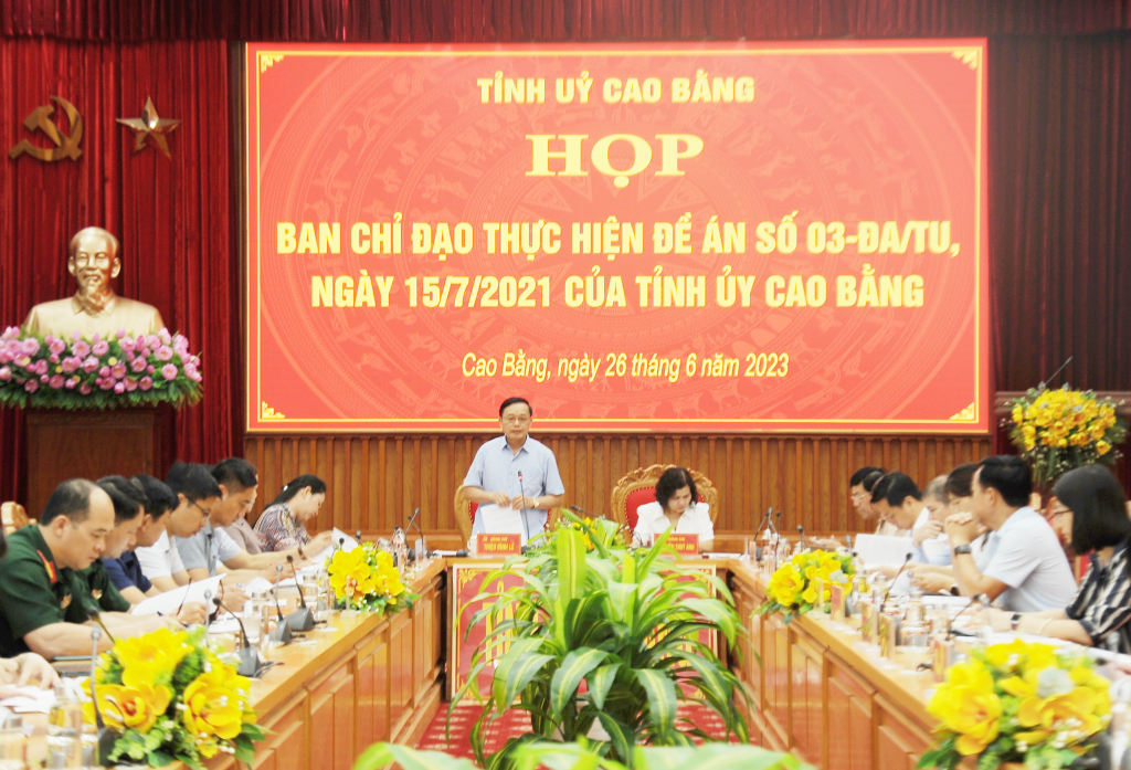 Họp Ban Chỉ đạo thực hiện Đề án số 03 của Tỉnh ủy về nâng cao chất