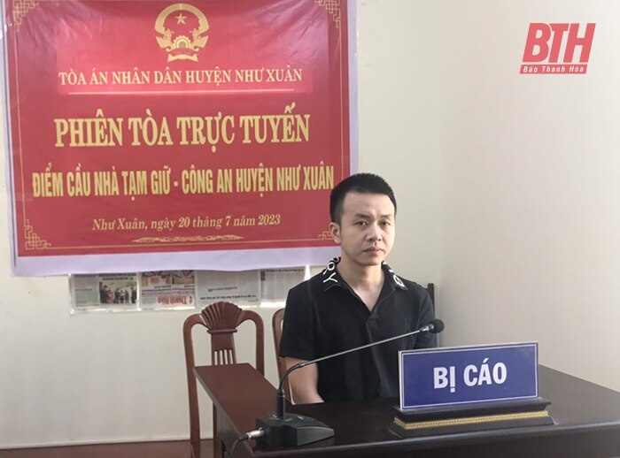 Lần đầu tiên TAND huyện Như Xuân xét xử trực tuyến vụ án hình sự