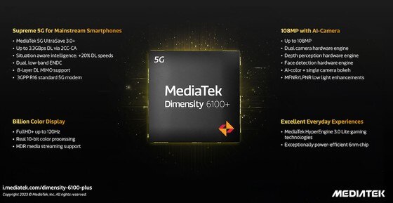 Chipset Dimensity 6100+ của MediaTek dành cho các thiết bị 5G phổ thông ảnh 1