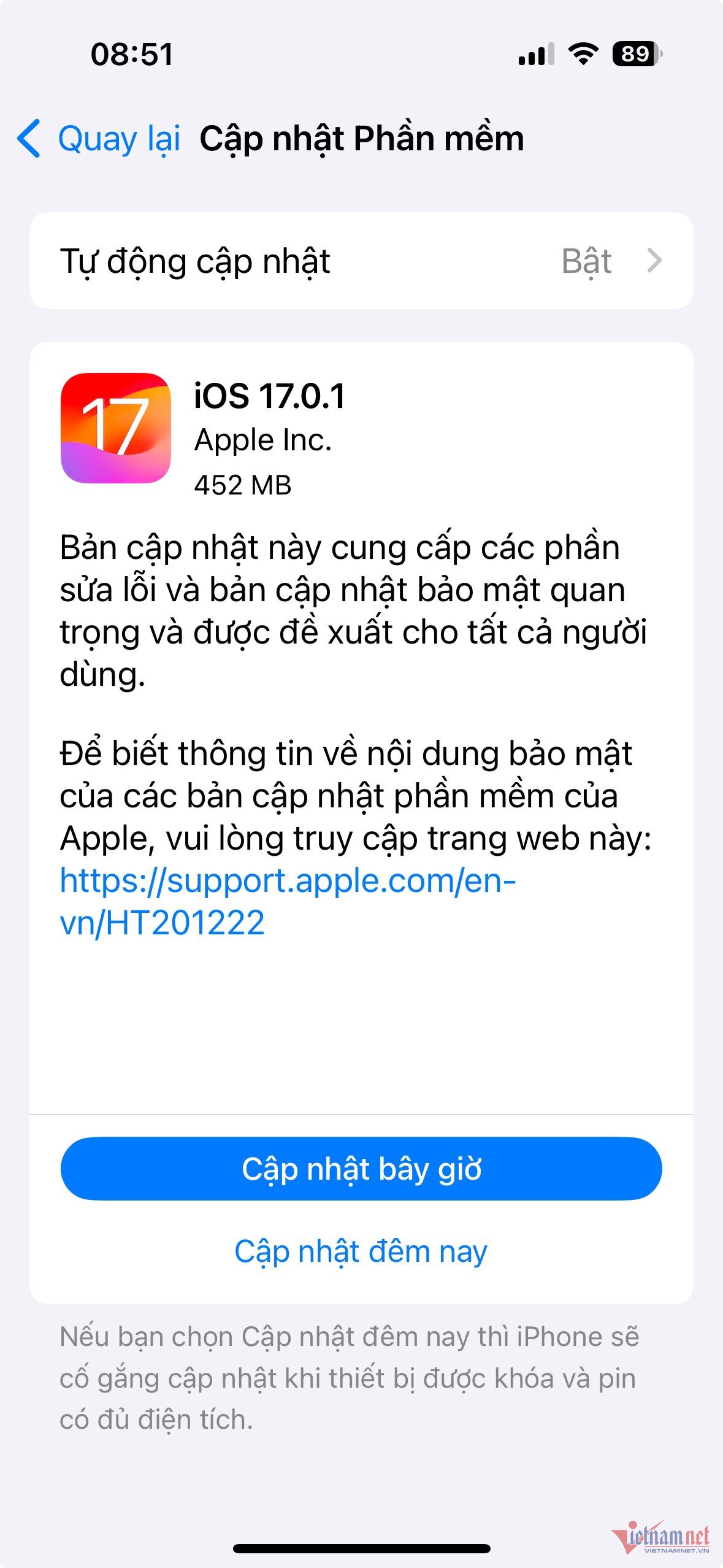 Apple выпустила экстренный патч для iOS 17 в день поступления iPhone 15 в  продажу - Vietnam.vn