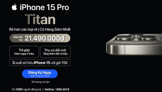 Di Dong Viet は iPhone 15 の価格を「安価なモデルより安い」と宣言し