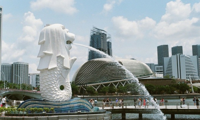 Công viên Sư tử biển tại quận Downtown Core của Singapore. Ảnh: Uplash
