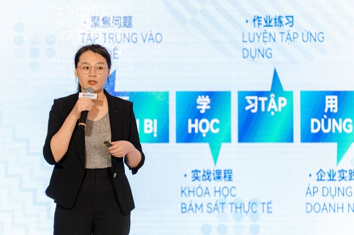 Bà Milly Wang - COO Sands Bosum Business chia sẻ các lợi ích mà Bosum có thể cung cấp cho các doanh nghiệp Việt. (Nguồn: Sands Bosum Business)