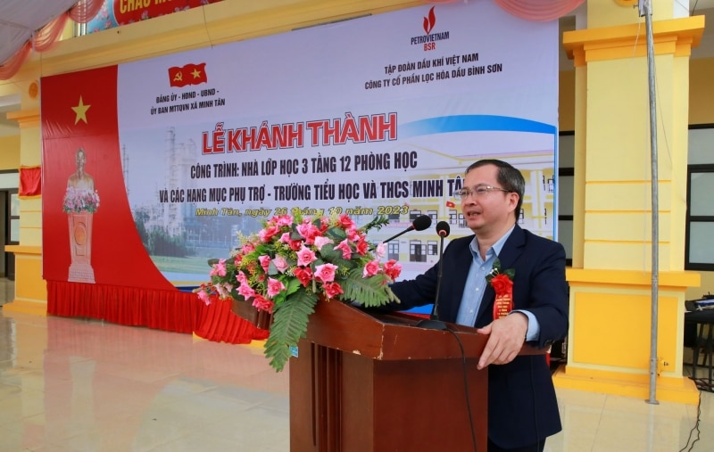 Ông Khương Lê Thành - Phó Bí thư Thường trực Đảng ủy, Thành viên HĐQT BSR phát biểu tại buổi lễ.