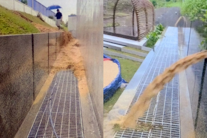 Hình ảnh bùn đất tràn vào công ty Công ty TNHH Niwa Foundry Việt Nam. Ảnh: Doanh nghiệp cung cấp