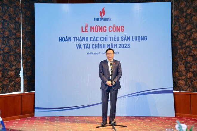 Tổng giám đốc Petrovietnam Lê Mạnh Hùng phát biểu tại buổi Lễ.
