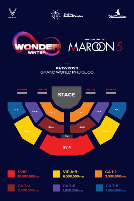 Have a blast with Maroon 5 at the 8WONDER Music Festival in Phu