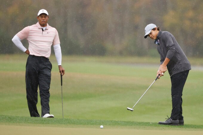 Tiger Woods son My father and I are so bad at bluffing