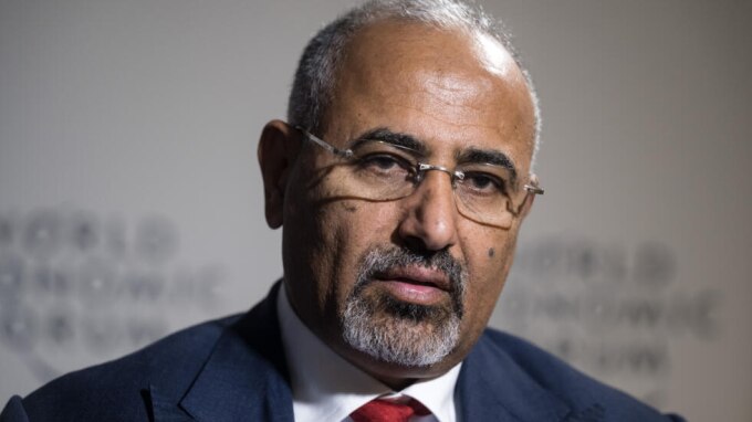 Aidarus al-Zubaidi, phó chủ tịch Hội đồng Quyền lãnh đạo của Tổng thống Yemen. Ảnh: AFP