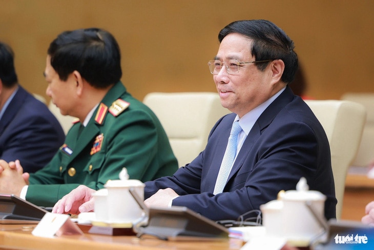 Thủ tướng Phạm Minh Chính tại hội đàm - Ảnh: HẢI NGUYỄN