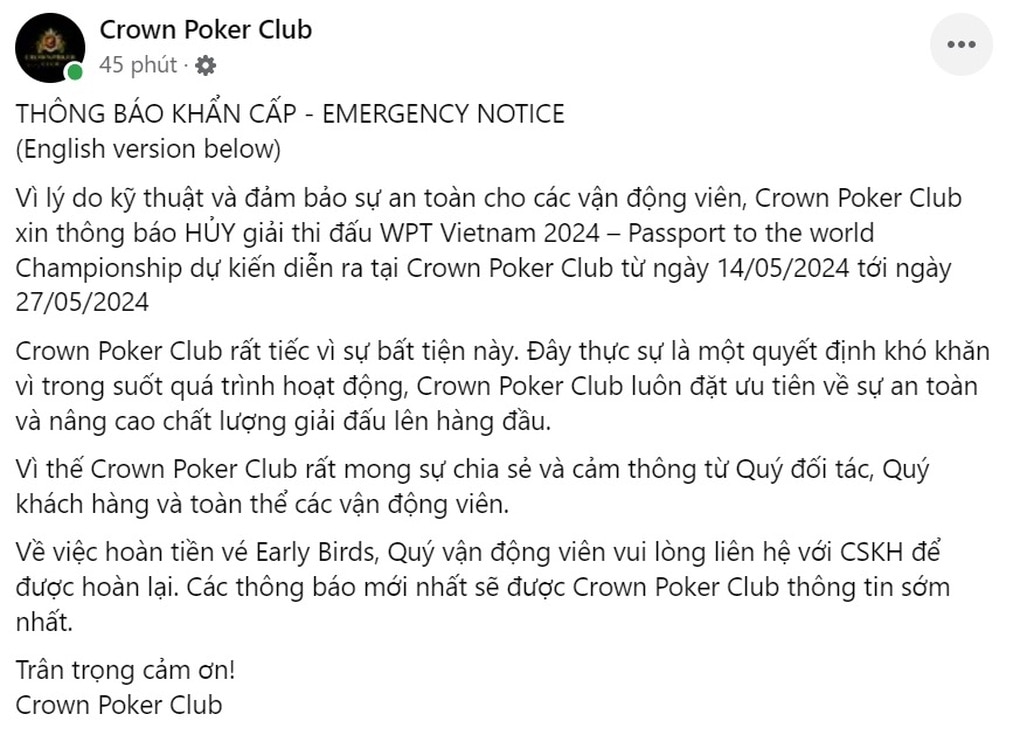 Một giải Poker bị hủy sau khi Chủ tịch Hà Nội yêu cầu rà soát - 2