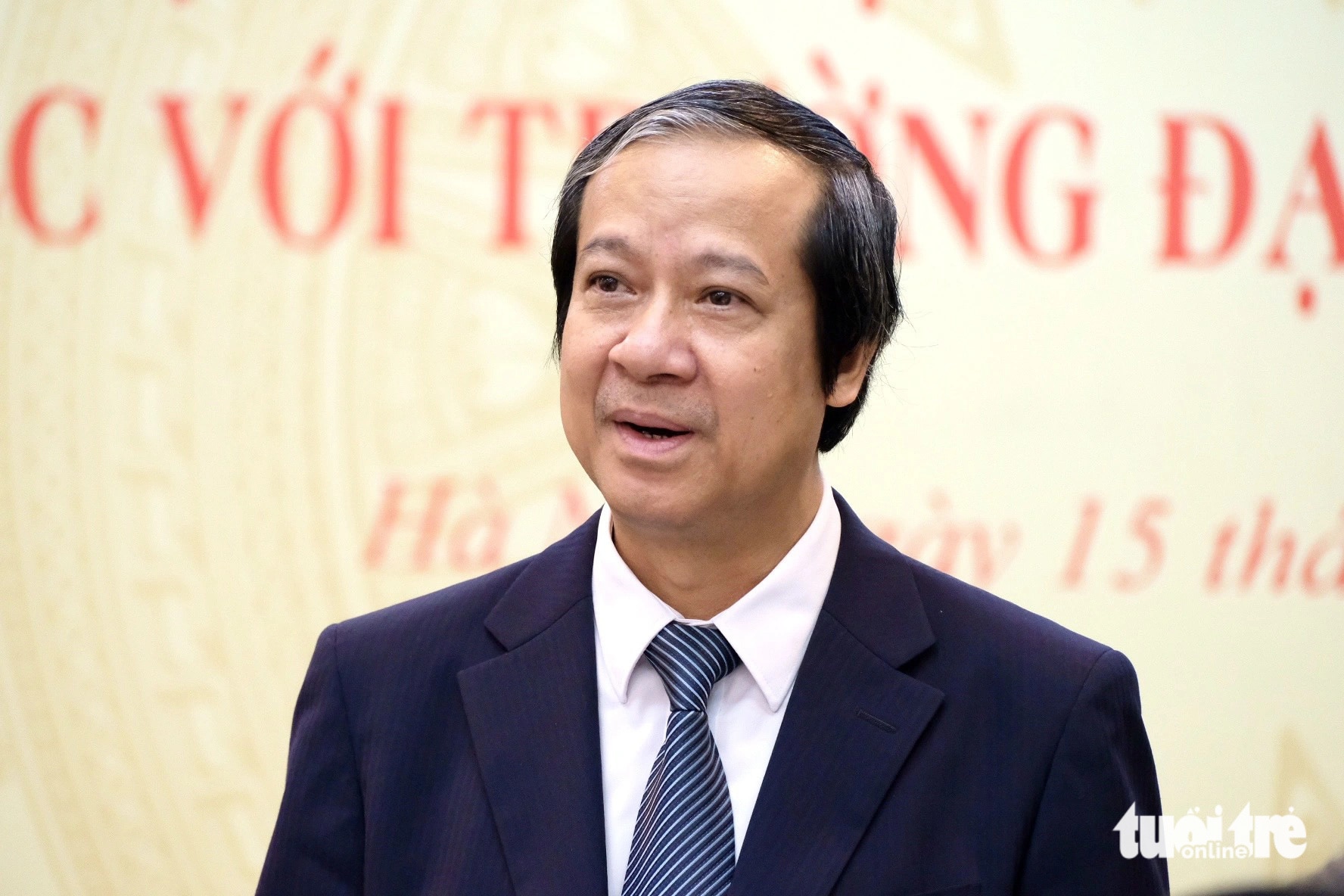 Bộ trưởng Nguyễn Kim Sơn phát biểu tại buổi làm việc - Ảnh: NGUYÊN BẢO