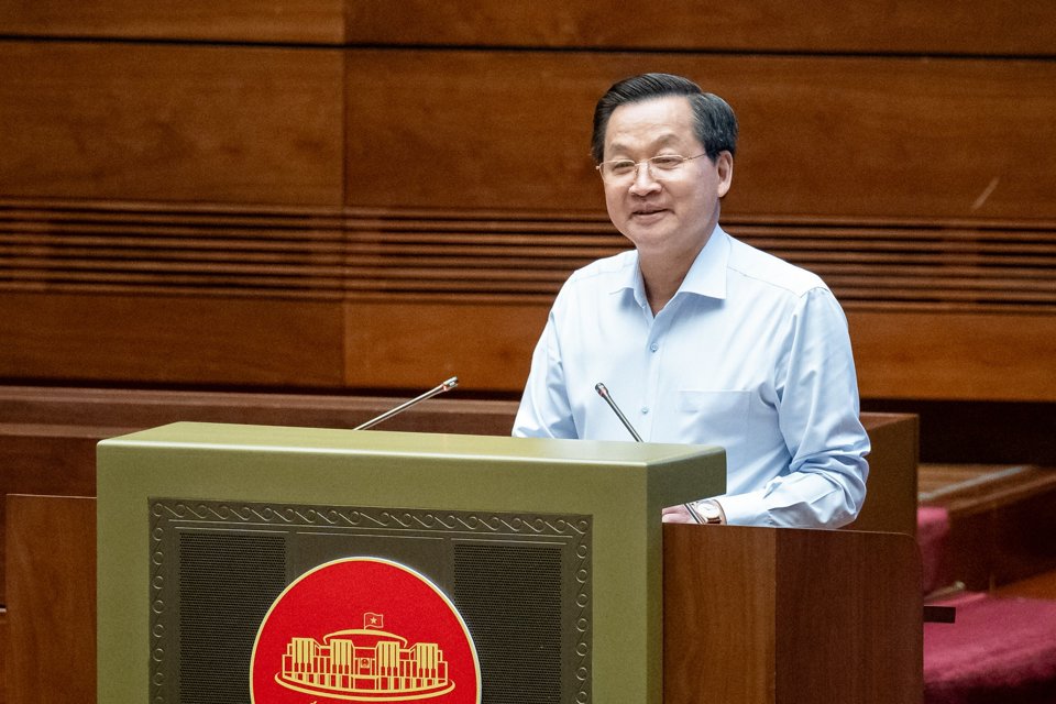 Phó Thủ tướng Chính phủ Lê Minh Khái phát biểu tại phiên thảo luận