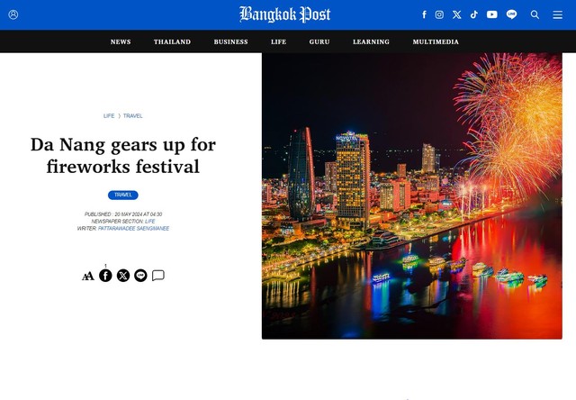 Báo chí quốc tế đồng loạt lên tin về Lễ hội pháo hoa quốc tế Đà Nẵng - DIFF 2024 - Ảnh 3.