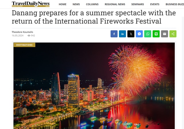 Báo chí quốc tế đồng loạt lên tin về Lễ hội pháo hoa quốc tế Đà Nẵng - DIFF 2024 - Ảnh 1.