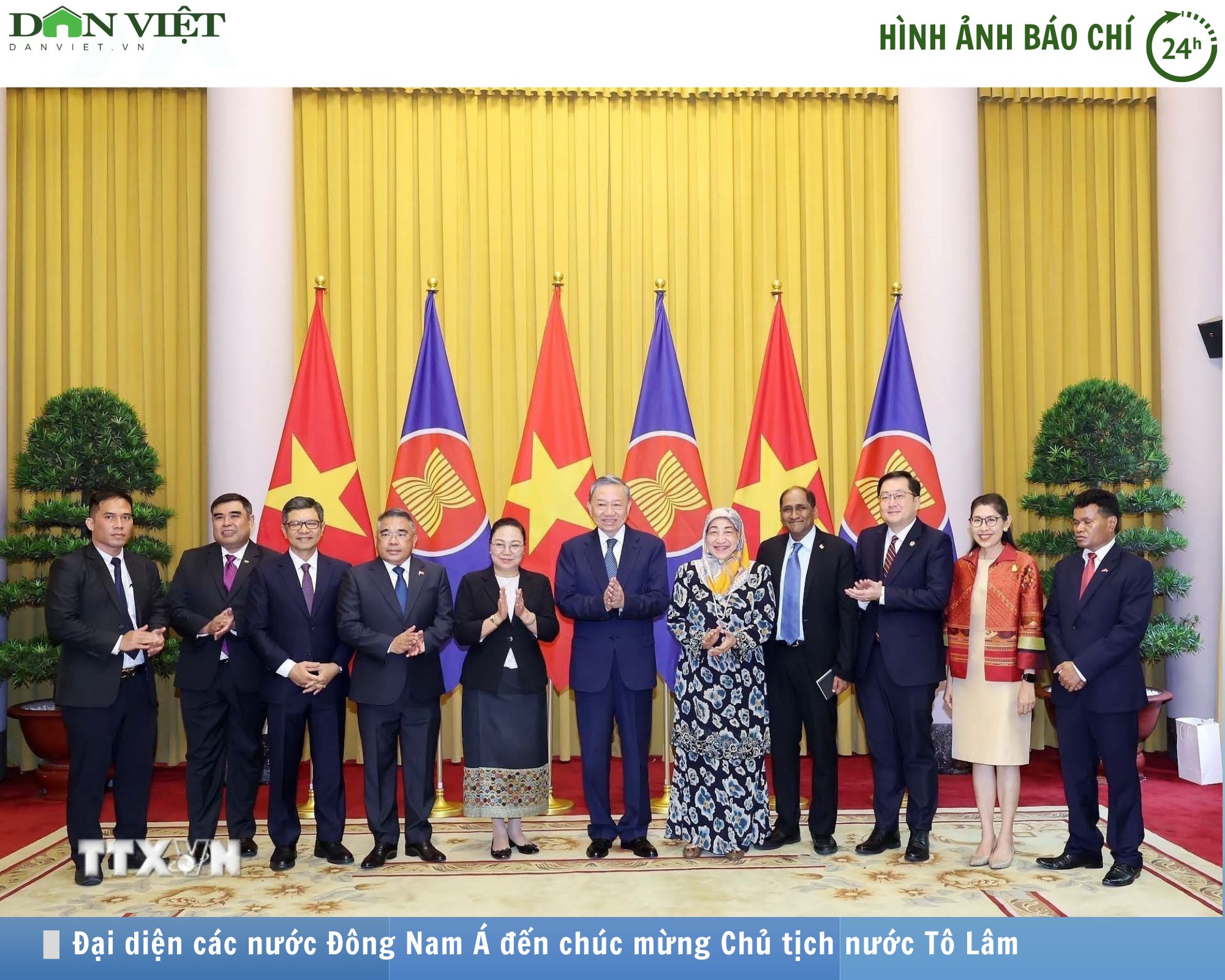Hình ảnh báo chí 24h: Đại diện các nước Đông Nam Á đến chúc mừng Chủ tịch nước Tô Lâm- Ảnh 1.