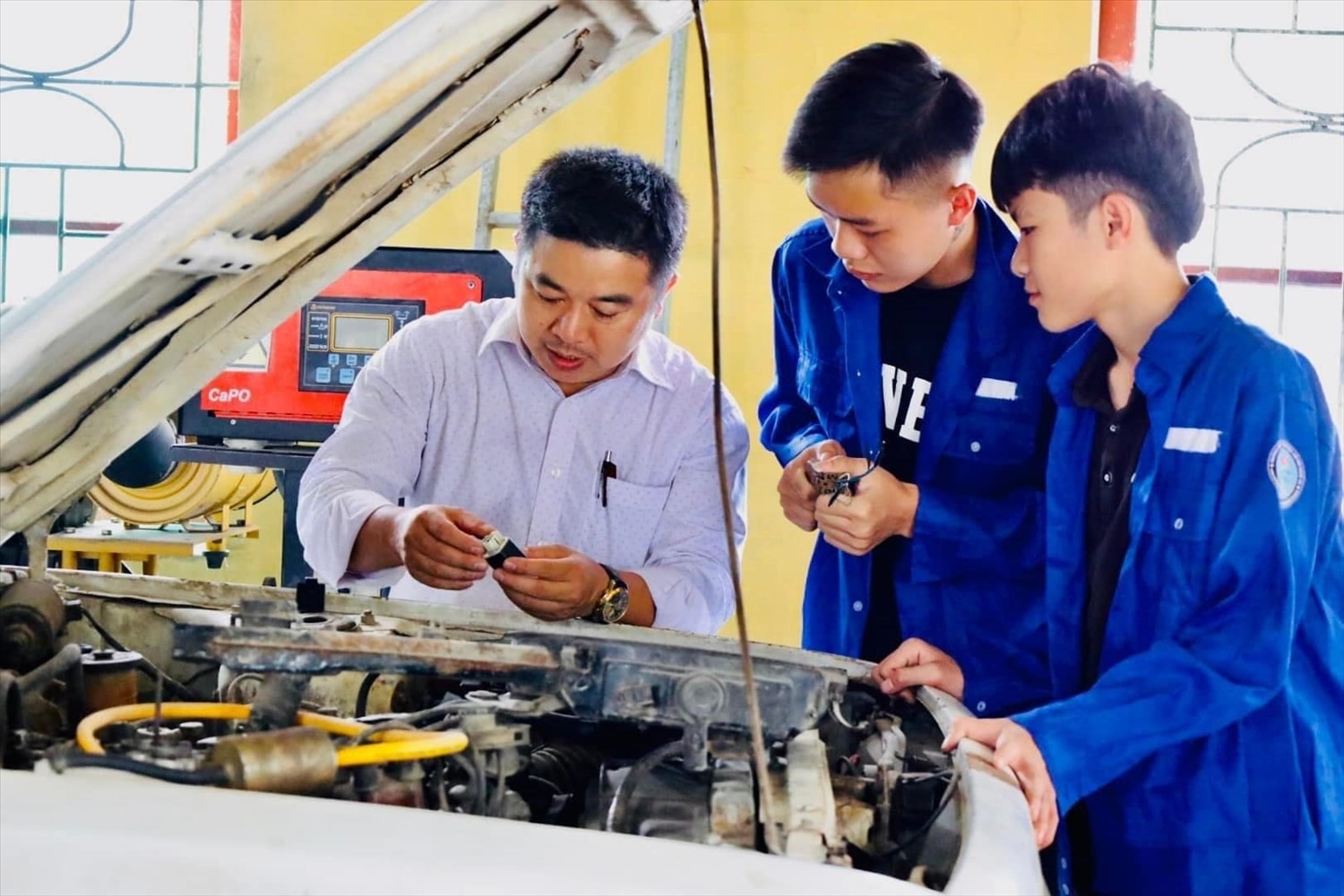 Một lớp đào tạo nghề cơ khí tại trường Trung cấp dân tộc nội trú Nghệ An