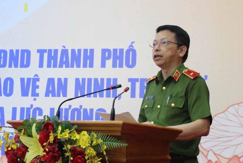 Thiếu tướng Nguyễn Hồng Ky - Phó Giám đốc Công an TP Hà Nội phát biểu