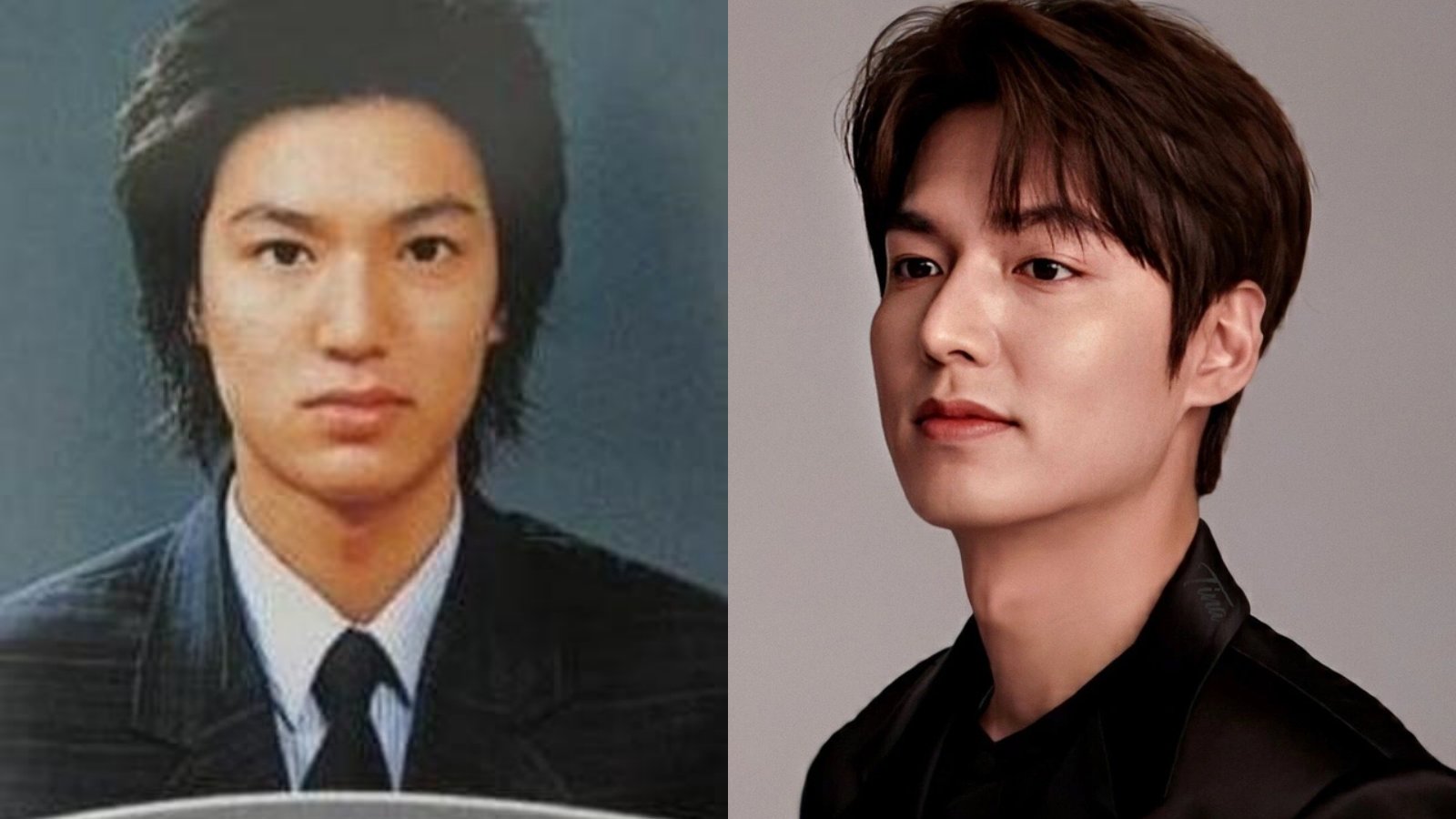 Lee Min Ho thời học sinh và hiện tại. Ảnh: Kpopmap
