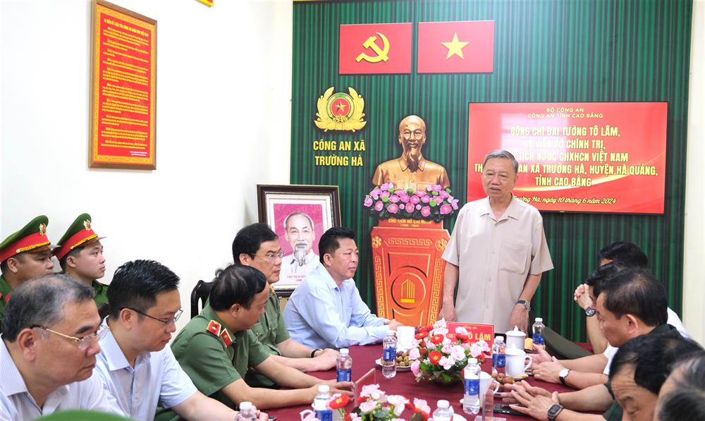 Chủ tịch nước Tô Lâm phát biểu tại buổi thăm.