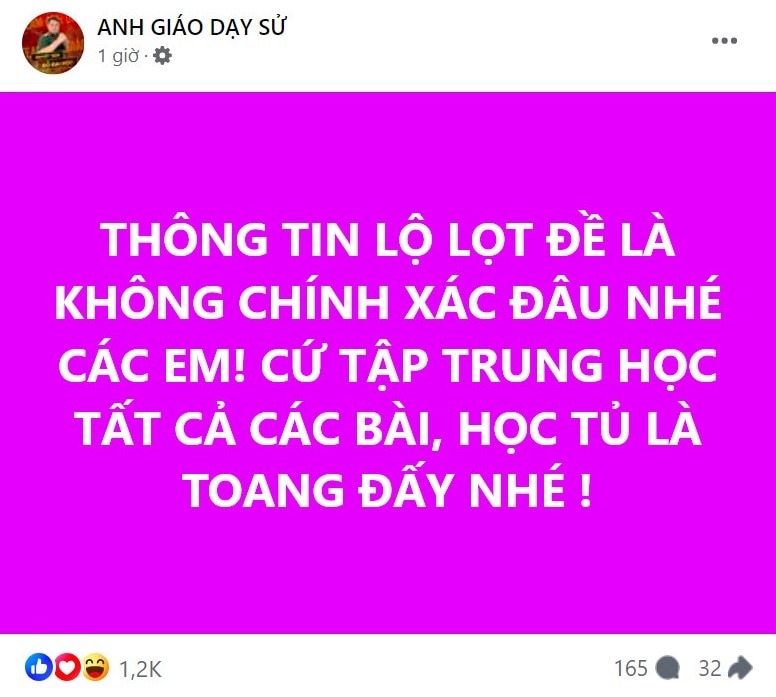 Nửa đêm, mạng xã hội xôn xao tin 'lộ đề' thi tốt nghiệp THPT 2024- Ảnh 3.