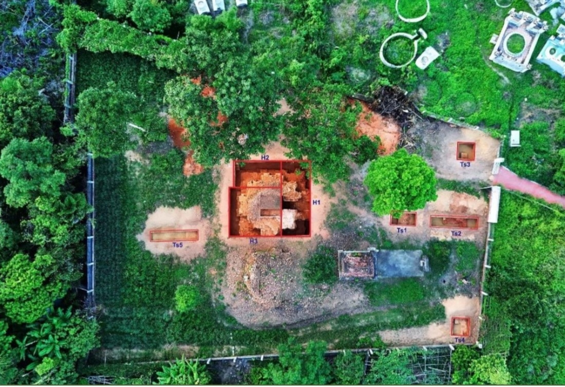Khảo cổ phát hiện nhiều hiện vật, đầu tượng Phật tại tháp đôi Liễu Cốc- Ảnh 2.